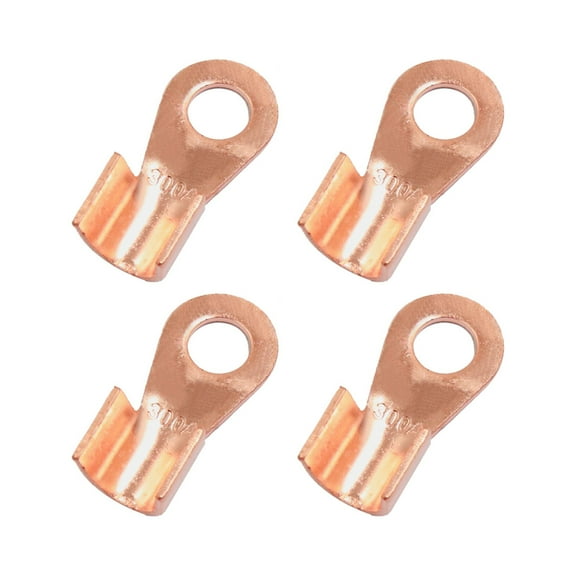 4pcs 300A Copper Ring Terminals Lug Non-Insulated Battery Wire Connector