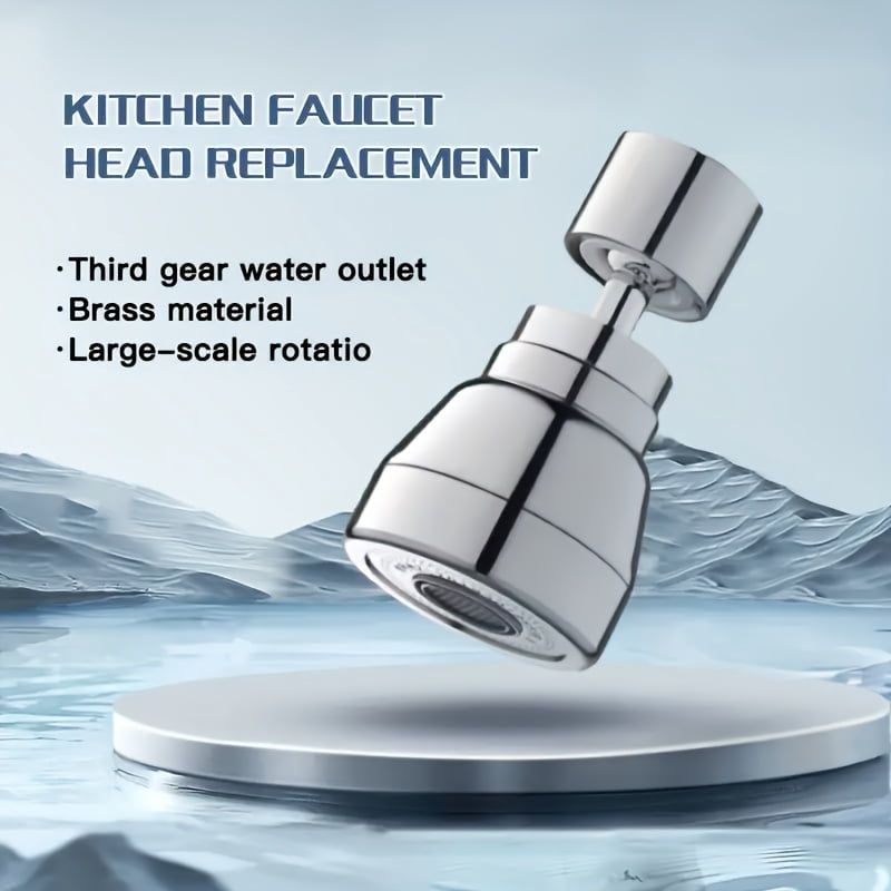 4pcs-304 Stainless Steel Three-Mode Faucet Nozzle | 360° Rotating Water-Saving Aerator (Aeration/Spray/Water-Saving) | Splash-Proof Kitchen Sink Accessory - Modern Design with Clamp Valve