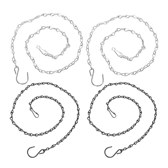 Raindrops Flower Basket Hanging Chain Set, 4 Pieces Iron Chains for Outdoor Plant Baskets and Garden Decor