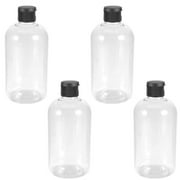 4pcs 350ML Plastic Empty Bottle Lotion Refillable Bottles Multifunctional Dispenser with Lid for Travel Cosmetic Disinfection Water