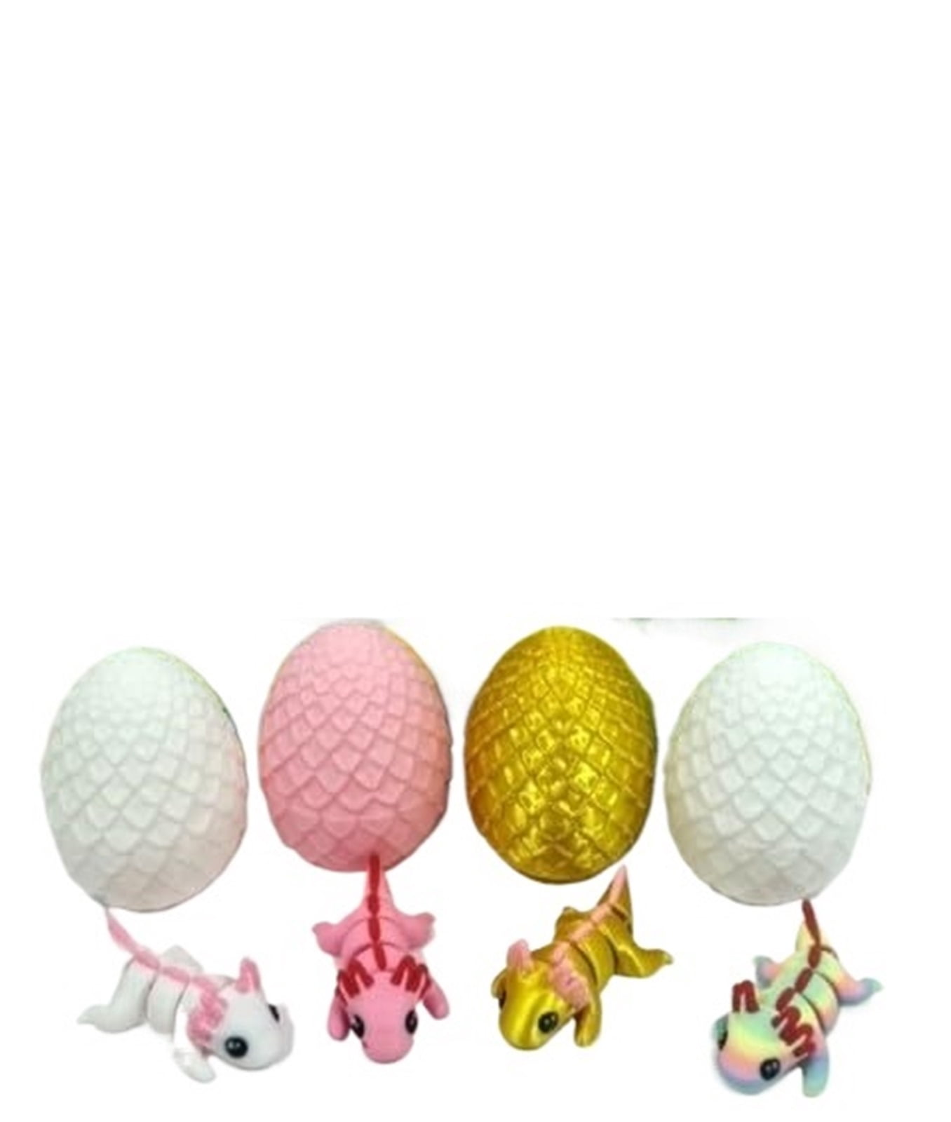 4pcs 3D Printed Articulated Axolotl with Egg, Fidget Axolotl Fidget Executive Desk  Home Decor