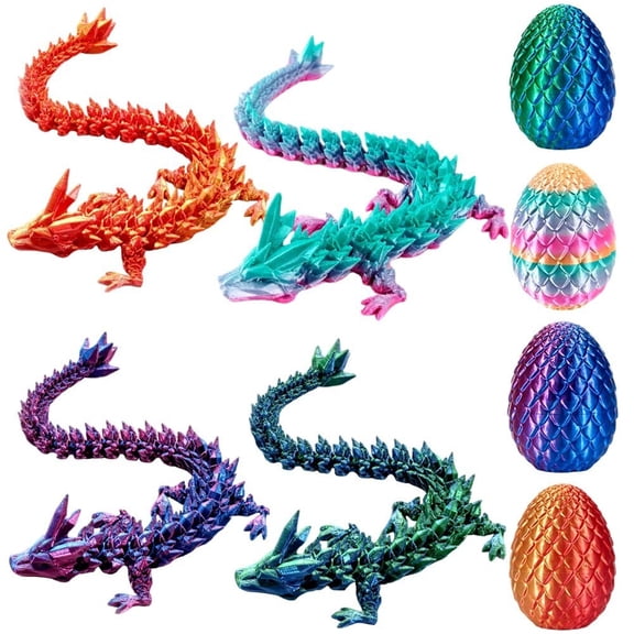 4pcs 3D Printed Dragon Egg With Inside, Desktop Decoration