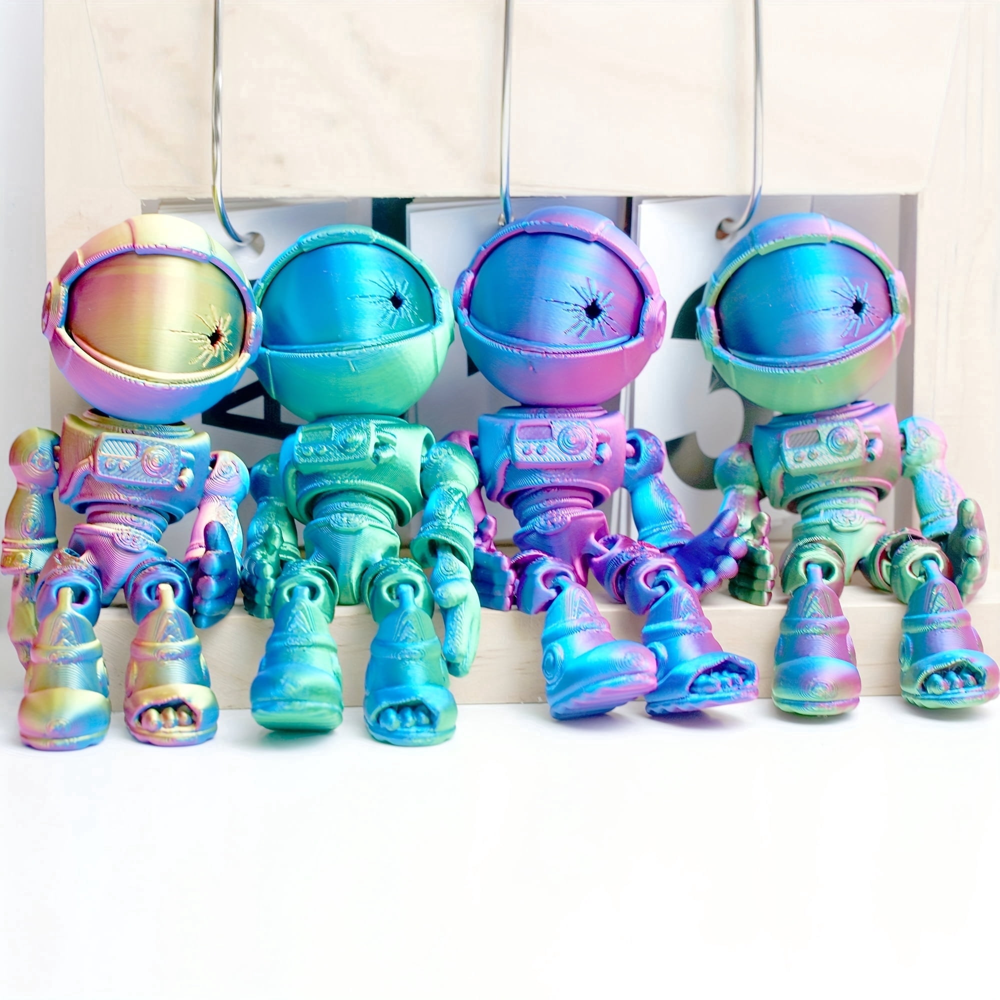 4pcs 3D Printed Skeleton Astronaut,Articulated Zombie Astronauts Models,Flexible Joint Figurines, 3D Printing Stuff Cheap,Stress Relief, Fidget restlessness, ADHD Toys, Surprise Fantasy Gifts