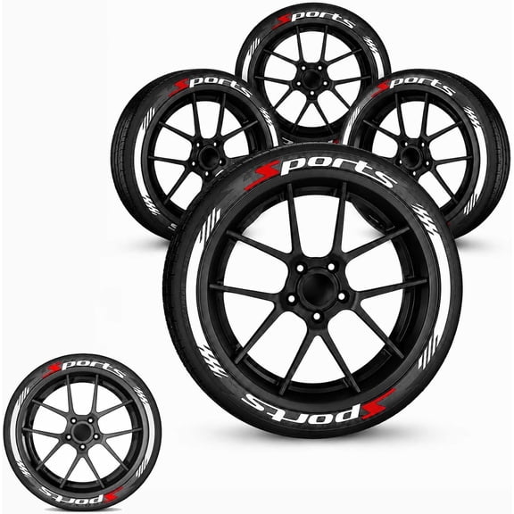 4pcs 3d Car Tire Waterproof Universal Wheel Decals, Raised Sport Tire Lettering Stickers for SUV Sedan Truck Rim