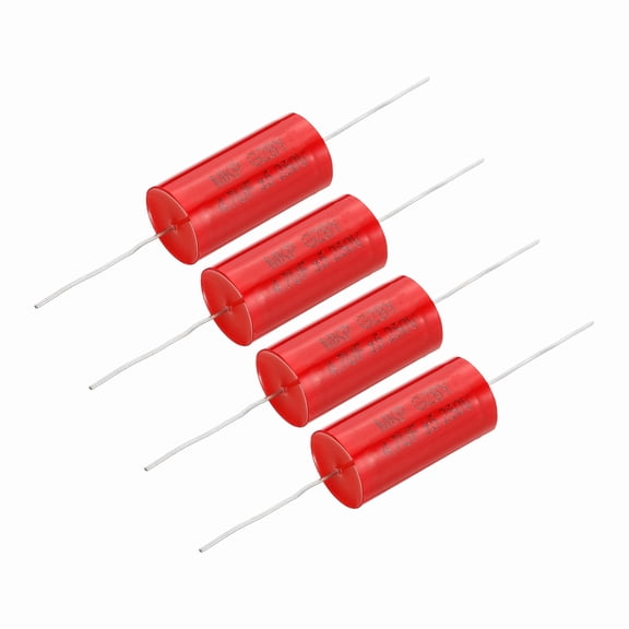 4pcs 4.7uf Frequency Divider Capacitor, 250V Red Axial Audio Speaker Crossover MKP Film Capacitor