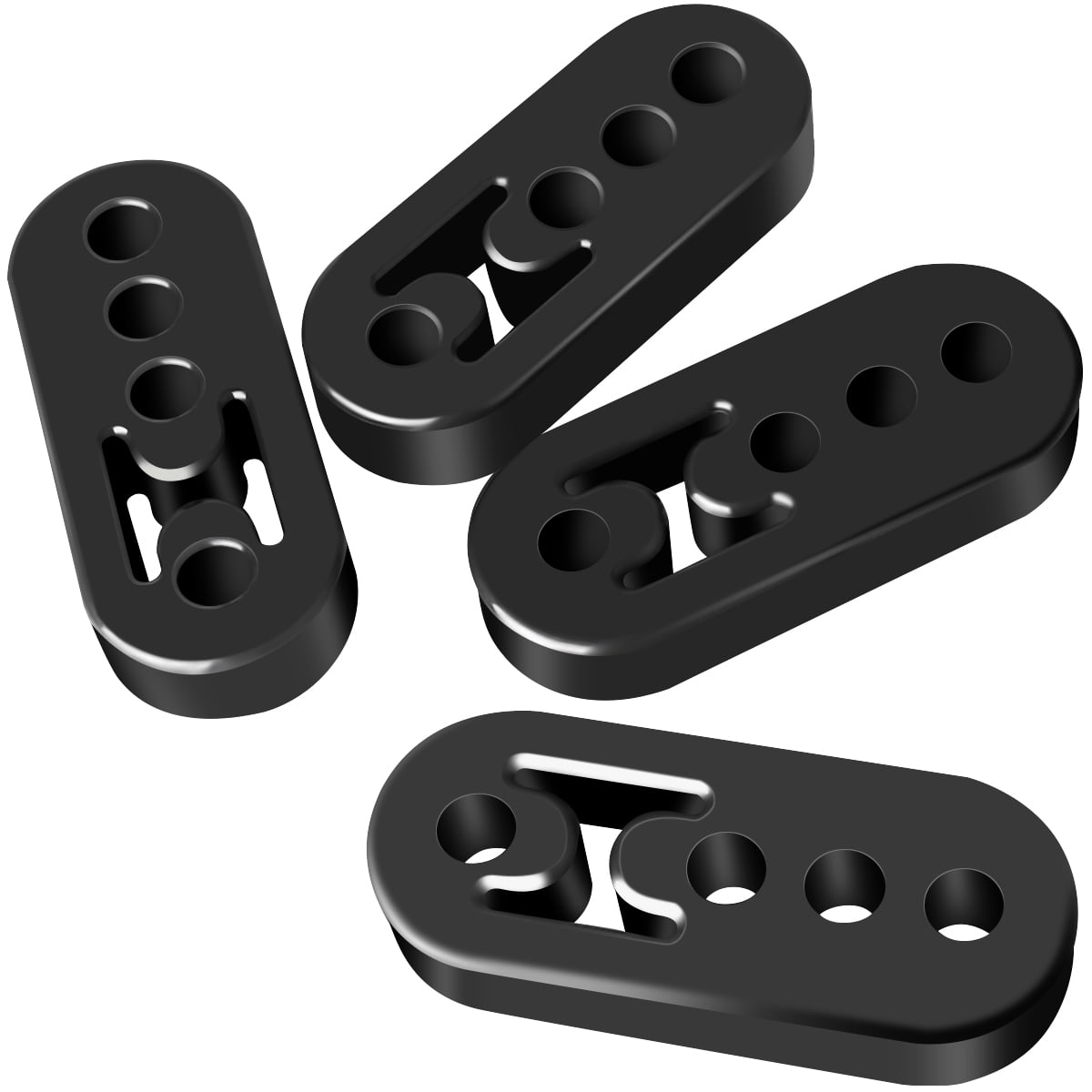 4pcs 4 Hole Exhaust Pipe Hanger Rubber Exhaust Mount Bracket Shock