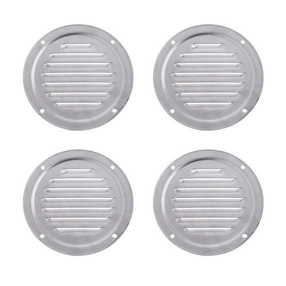 4pcs 4-Inch 100mm Stainless Steel air Thru Venting Panel - Round Louvered Grille for Marine Yacht RV