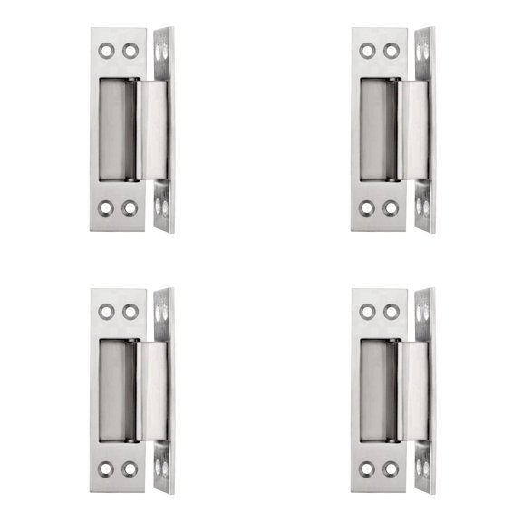 4pcs 4-Inch Concealed Door with Concealed Stainless Steel Wooden Door Concealed Door and Hinge Hidden Hinge Silver