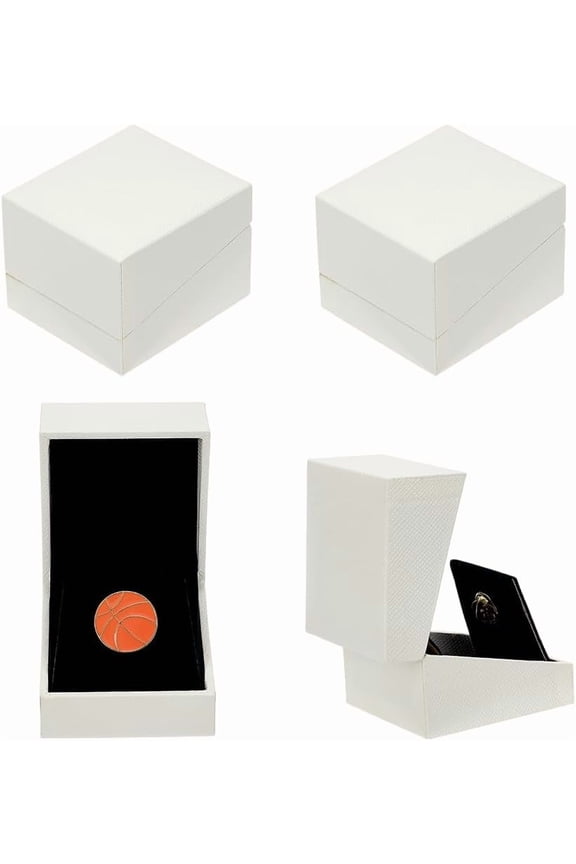 4pcs 4 Pcs White Badge Display Box 1.9x2.2x1.6Inch Paper Lapel Pin Collection Display Holder Rectangle Brooch Pin Storage Presentation Case for Badges Lapel Pins Military Coin Storage White