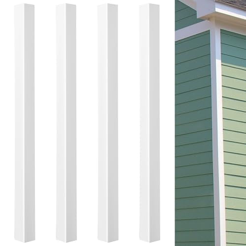 4pcs 4 ft White Outside Corner Post 3 in. x 3/4 in. Corner Post Trim Bead Exterior Home Vinyl Siding Building Angle House Construction Molding Outdoor$$Tools & Hardware Other