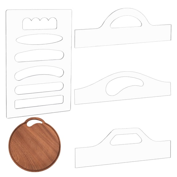 4pcs 4 styles Transparent Acrylic Router Templates Clear Acrylic Handle Cutting Board for Woodworking Angled Curvy Tracing Stencils Guide Tools Clear