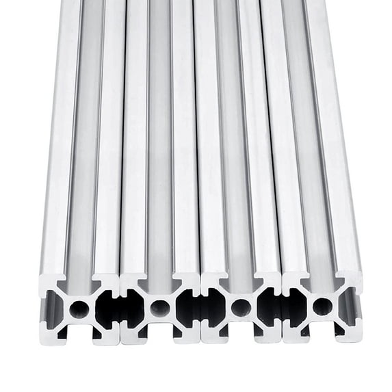 4pcs 400mm T Slot 2020 Aluminum Extrusion European Standard Anodized Linear Rail for 3D Printer Parts and CNC DIY (Silver)