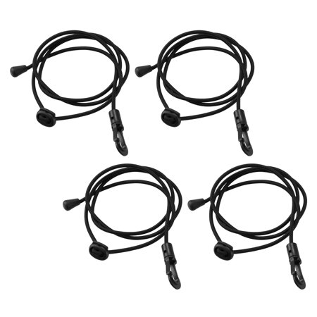 4pcs 42.5" Black Kayak Paddle Leash Elastic Rowing Boat Paddle Leash Safety Tool Stand Up Paddle Kayak Accessories