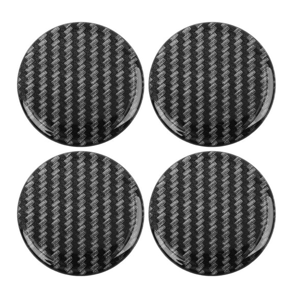 4pcs 45mm Car Auto Wheel Center Hub Cap Sticker Carbon Fiber Style Decal Emblem Badge Clear Resin