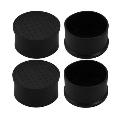 4pcs 48mm Diameter Pipe Tube Insert Chair Leg Cap Black Rubber Tubing Plug
