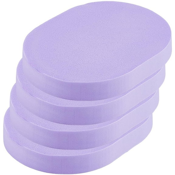 4pcs 4Pcs Reusable Makeup Remover Sponge Pads Facial Cleansing Sponge Oval Face Washing Sponges Lilac Make Up Sponges for Foundation Daily Cleansing Gentle Exfoliating Makeup Removal Beauty Tool