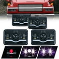 thumbnail image 1 of 4pcs 4x6 6x4 Inch Rectangular H4651/H4652/H4656/H4666 Sealed Beam Replacement LED Halo Projector Headlights Assembly H4/9003/HB2 Conversion Kit White High/Low Beam DRL Daytime Running Lights, 1 of 5