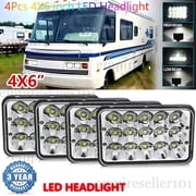 4pcs 4x6 Inch Rectangular HI/Lo LED Headlights Sealed Beam Fit Motorhome RV
