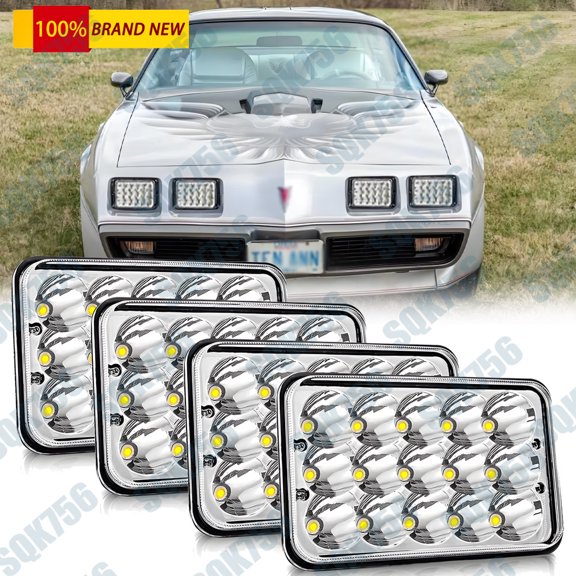 4pcs 4x6" LED Headlights For Pontiac Firebird Trans AM 1977 1978 1979 1980 1981