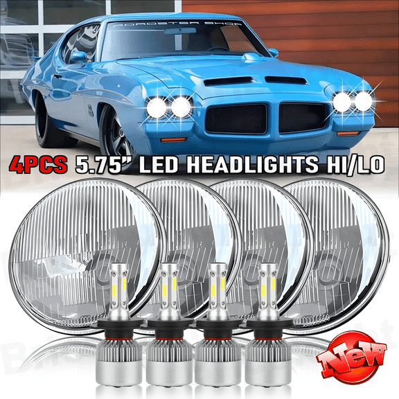 4pcs 5 3/4" 5.75 LED Headlights HI/LO Beam for Pontiac GTO Grand Prix Firebird a