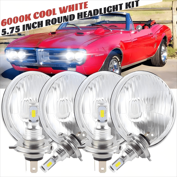4pcs 5 3/4" 5.75 LED Headlights Hi/Lo Beam For Pontiac GTO Grand Prix Firebird A