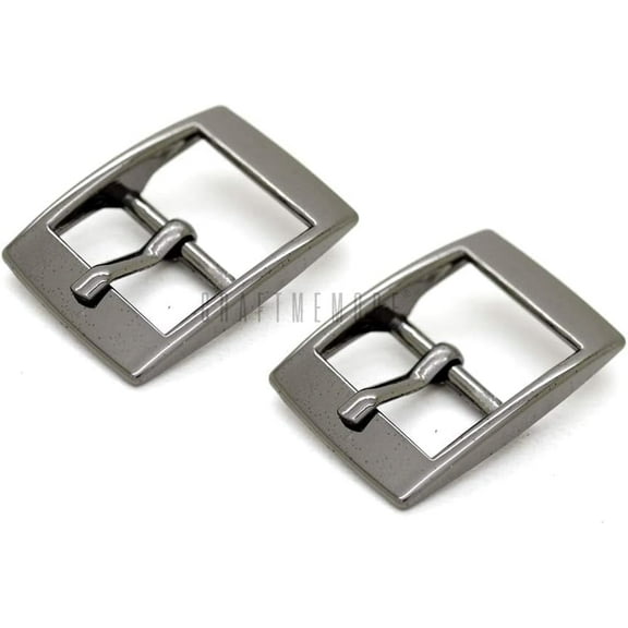 4pcs 5/8 Inch Single Prong Belt Buckle Square Center Bar Buckles for Shoes Purse Making Accessories SC24 (Gunmetal)