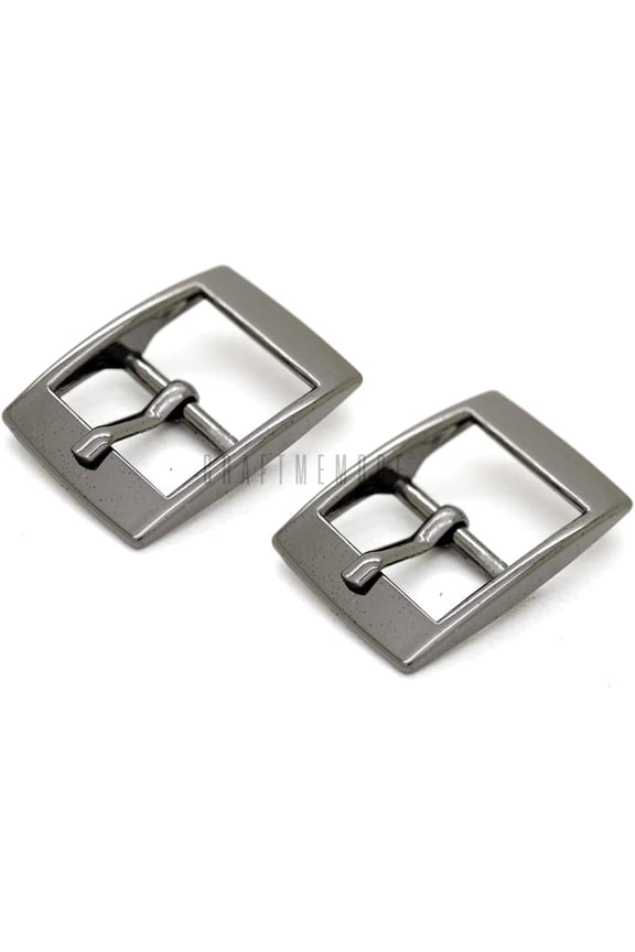 4pcs 5/8 Inch Single Prong Belt Buckle Square Center Bar Buckles for Shoes Purse Making Accessories SC24 (Gunmetal)