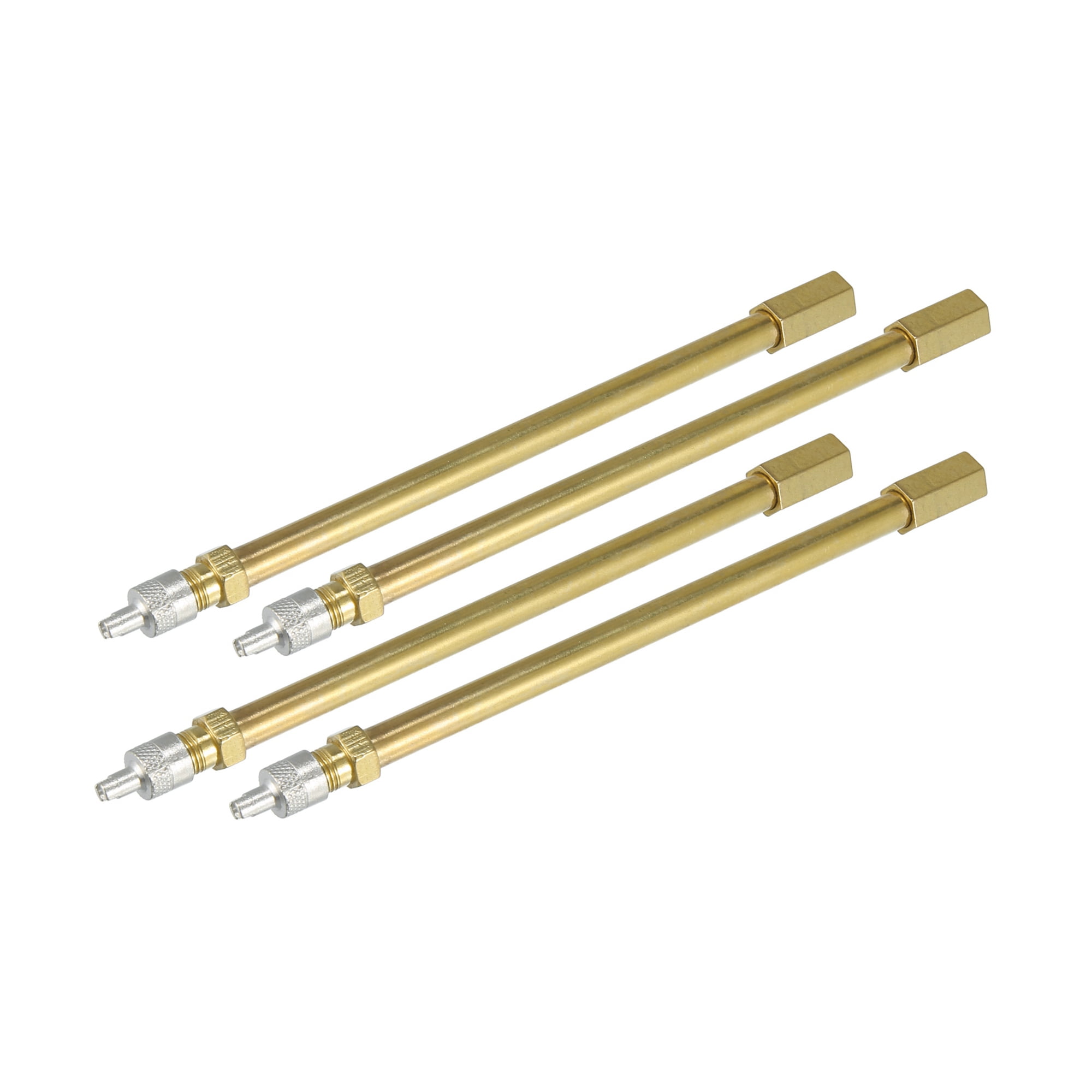 4pcs 5.91" Brass Wheel Tire Valve Extender Stem Extension Inflation Stright Pole