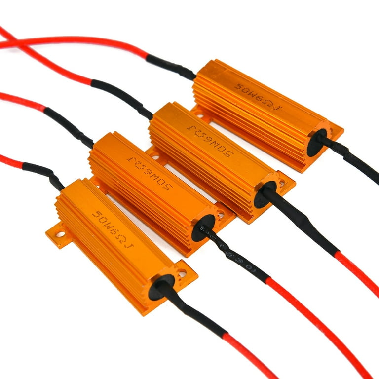 4pcs 50W 6 Ohm Load Resistor Decoder for Fix LED Bulb Fast Hyper