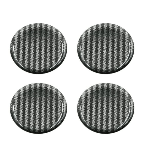 4pcs 50mm Car Wheel Center Hub Cap Sticker Emblem Badge Decal Carbon Fiber Pattern
