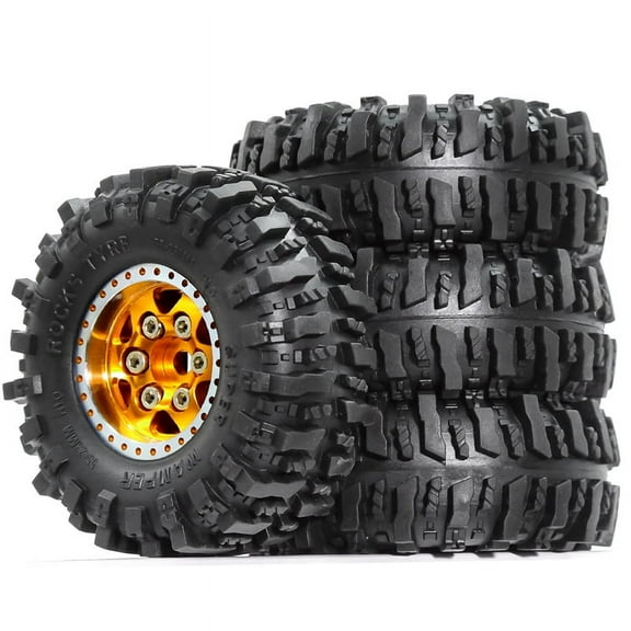 4pcs 55mm Metal Beadlock Wheel Rim Rubber Tire Set for FCX24M Camel Cup 1/24 RC Crawler Car Upgrade Parts Accessories