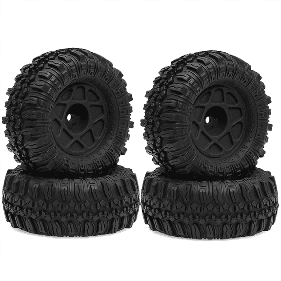 4pcs 57mm 1.0 Inch Beadlock Wheel Tire Set for TRX4M SCX24 AX24 FCX24 FCX24M 1/18 1/24 RC Crawler Car Black,4 x rc upgrade parts kit,Black