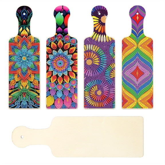 4pcs 5D Diamond Painting Cutting Board Kit Beautiful Floral DIY Wooden Tray for Desserts, Cheese, and Snacks Handcrafted Rhinestone Artwork Home Kitchen Decor Gift