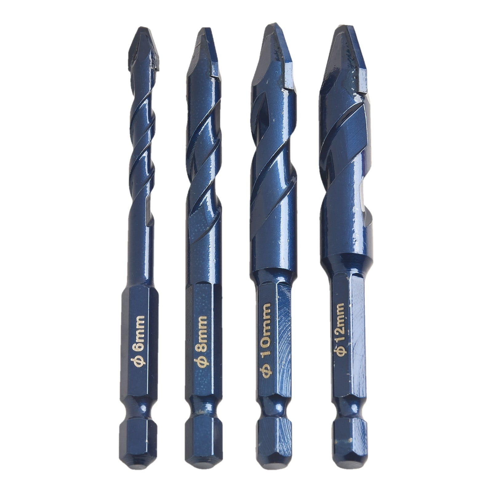 4pcs 6-12mm Drill Bits Carbide Drilling For Tile, Brick, Glass, Plastic ...