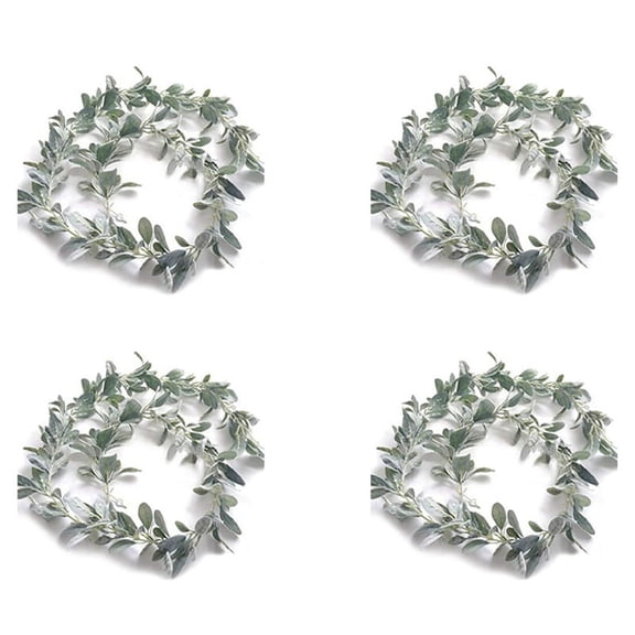 4pcs 6.7 Ft Lambs Ear Garland Artificial - Garland - Fall Eucalyptus Garland - Leaf Garland