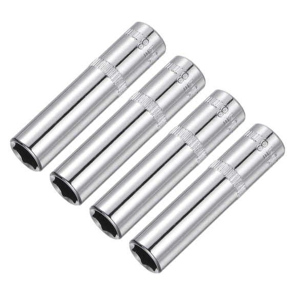 4pcs 6-Point Shallow Socket 8mm 1/4" Drive High Carbon Steel Shallow Socket