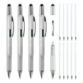 thumbnail image 1 of 4pcs 6 in 1 Multitool Tech Tool Pen Gifts for Men with Ballpoint Pen, Ruler, Screwdriver, Stylus, Silver, 1 of 5