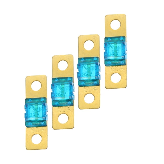 4pcs 60AMP 32V Bolt on AMI Fuse for Automotive Marine Audio Video System Blue Gold Tone