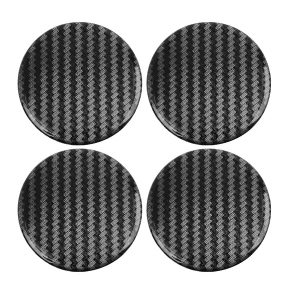 4pcs 60mm Car Wheel Center Hub Cap Sticker Carbon Fiber Style Decal Emblem Badge Clear Resin