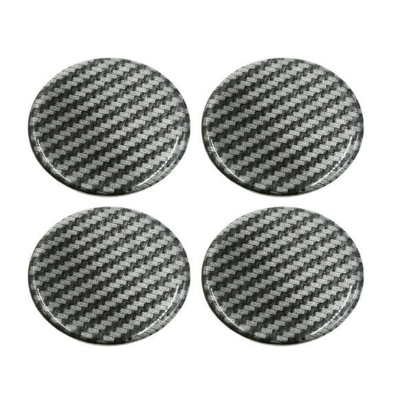4pcs 60mm Car Wheel Center Hub Cap Sticker Emblem Badge Decal Carbon Fiber Pattern