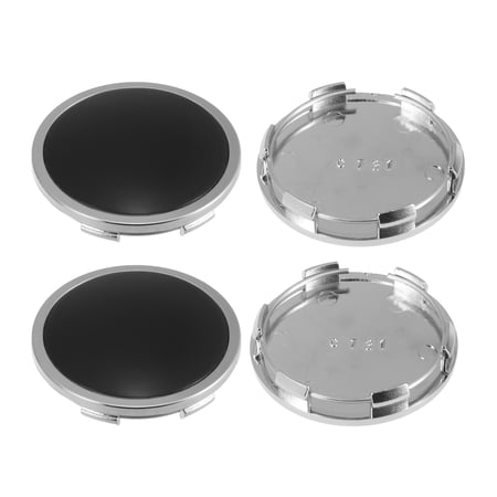 4pcs 65mm Dia 6 Clips Wheel Tyre Center Hub Caps Cover for Car Auto Vehicle Black Sticker