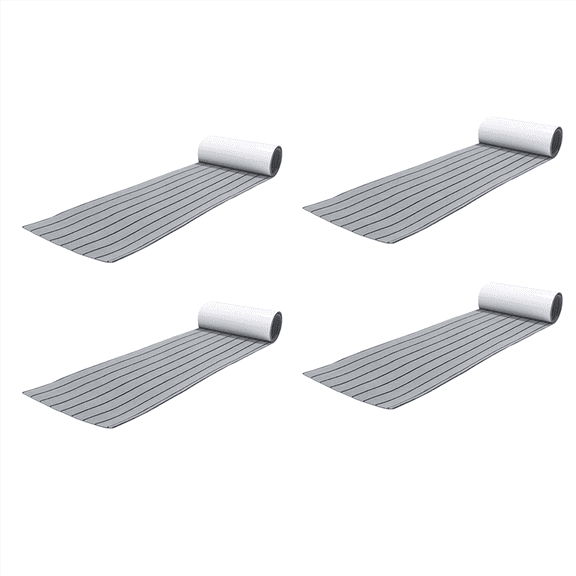 4pcs 6MM Self Adhesive EVA Foam Teak Sheet Marine Boat Yacht Synthetic Decking Foam Floor Mat Flooring Gray 240X45cm