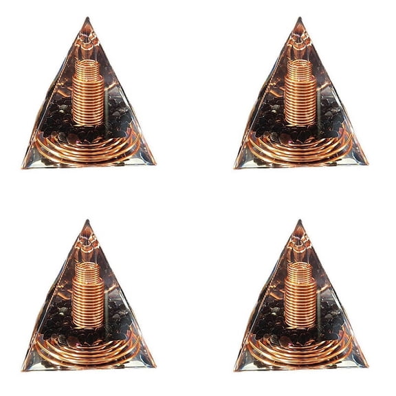 4pcs 6cm Crystal Gravel Spiral Pyramid Spiral Coil Pyramid Handmade Home Furnishing Crafts Spiral Copper Wire