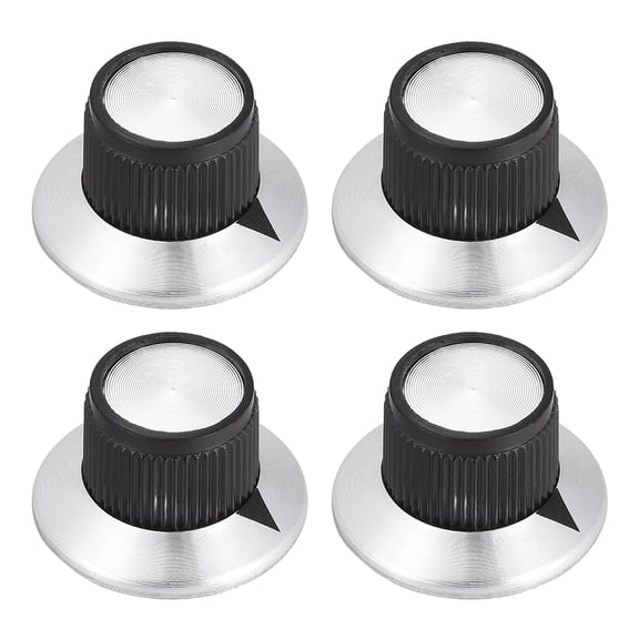 4pcs, 6mm Potentiometer Control Knobs For Electric Guitar Acrylic Volume Tone Knobs Black Silver Tone
