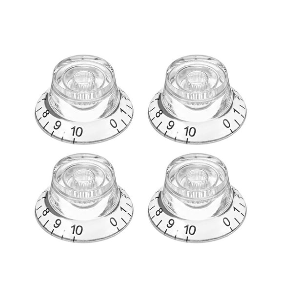 4pcs, 6mm Potentiometer Control Knobs For LP Electric Guitar Acrylic Volume Tone Knobs Clear