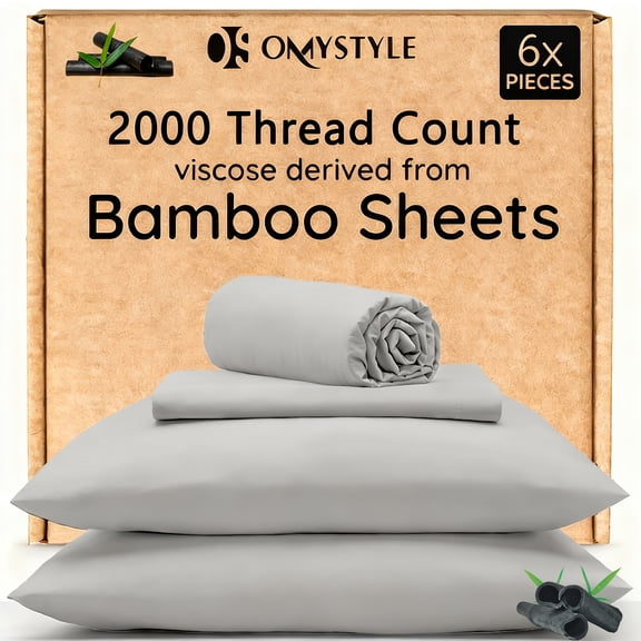 4pcs/6pcs Bamboo Cooling Bedding Set - Breathable And y - Fit for Hot Sleepers And Sweats, Pillowcases, Flat Sheet And Fitted Sheet - A Perfect Gift for Family, Couples - Christmas Gift
