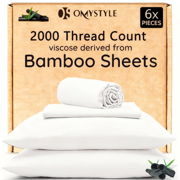 4pcs/6pcs Bamboo Cooling Bedding Set - Breathable And y - Fit for Hot Sleepers And Sweats, Pillowcases, Flat Sheet And Fitted Sheet - A Perfect Gift for Family, Couples - Christmas Gift