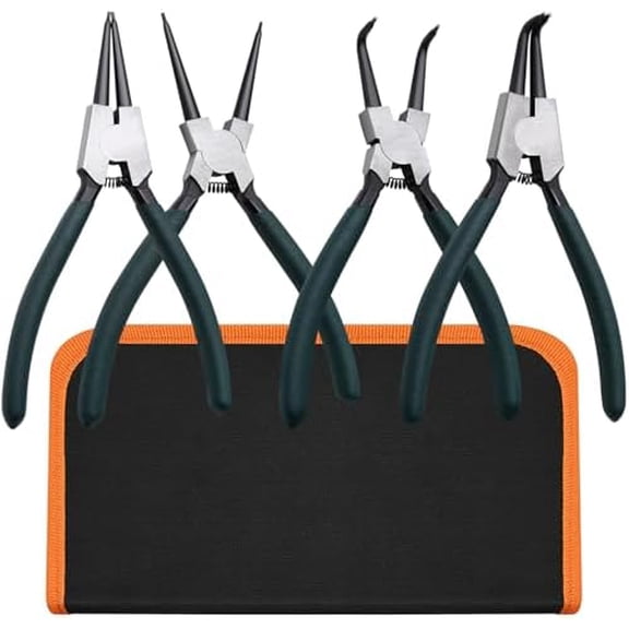 4pcs 7" Snap Ring Pliers with Storage Pouch