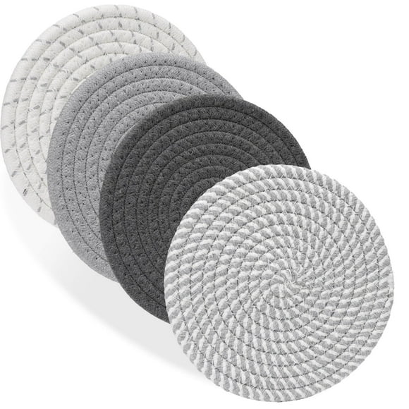 4pcs 7" Trivets for Hot Dishes, Hot pots and Pans, 4 Heat Resistant Hot Pads, Pot Holders for Kitchen, Hot Plate Mats for Kitchen Countertops, Table, Home Essentials, Farmhouse Decor