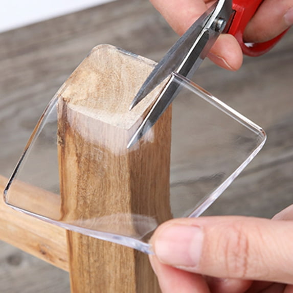 4pcs 70mmx70mm Rubber Furniture Caster Cups Square Chair Leg Floor Protectors Non-Slip Furniture Pads Grips Stoppers for Hardwood Floors, Transparent